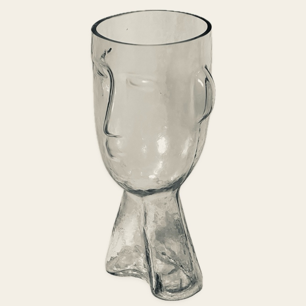 Unique Glass Face Vase Decorative Accessory - Picture 2 of 3